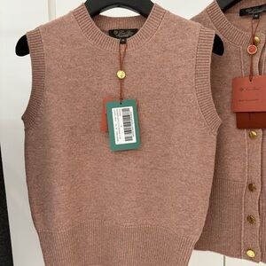 Loro Piana Dusty Rose Cashmere Sleeveless Vest